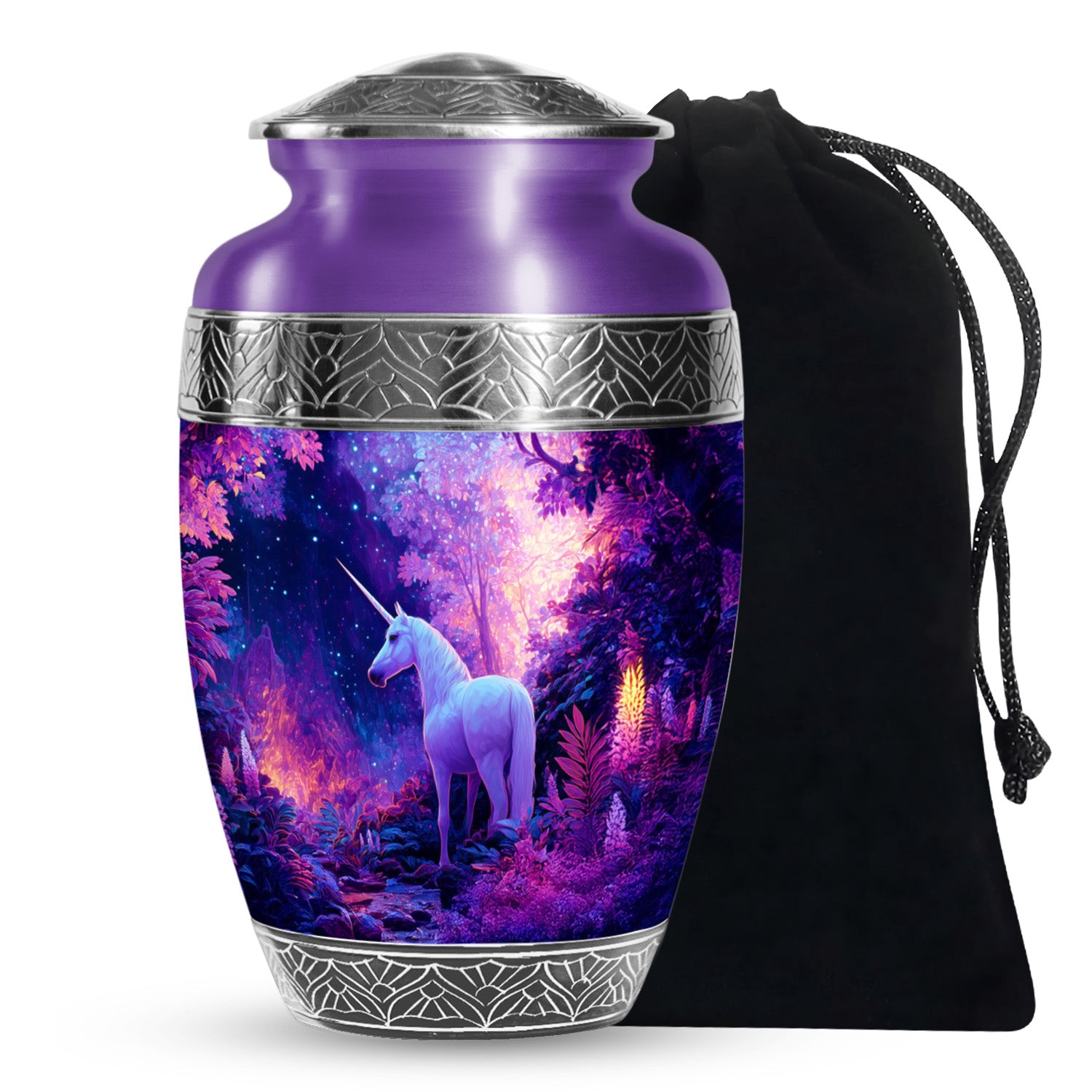 Magical Unicorn Memorial Urn - Forest Funeral Urn For Adult Ashes