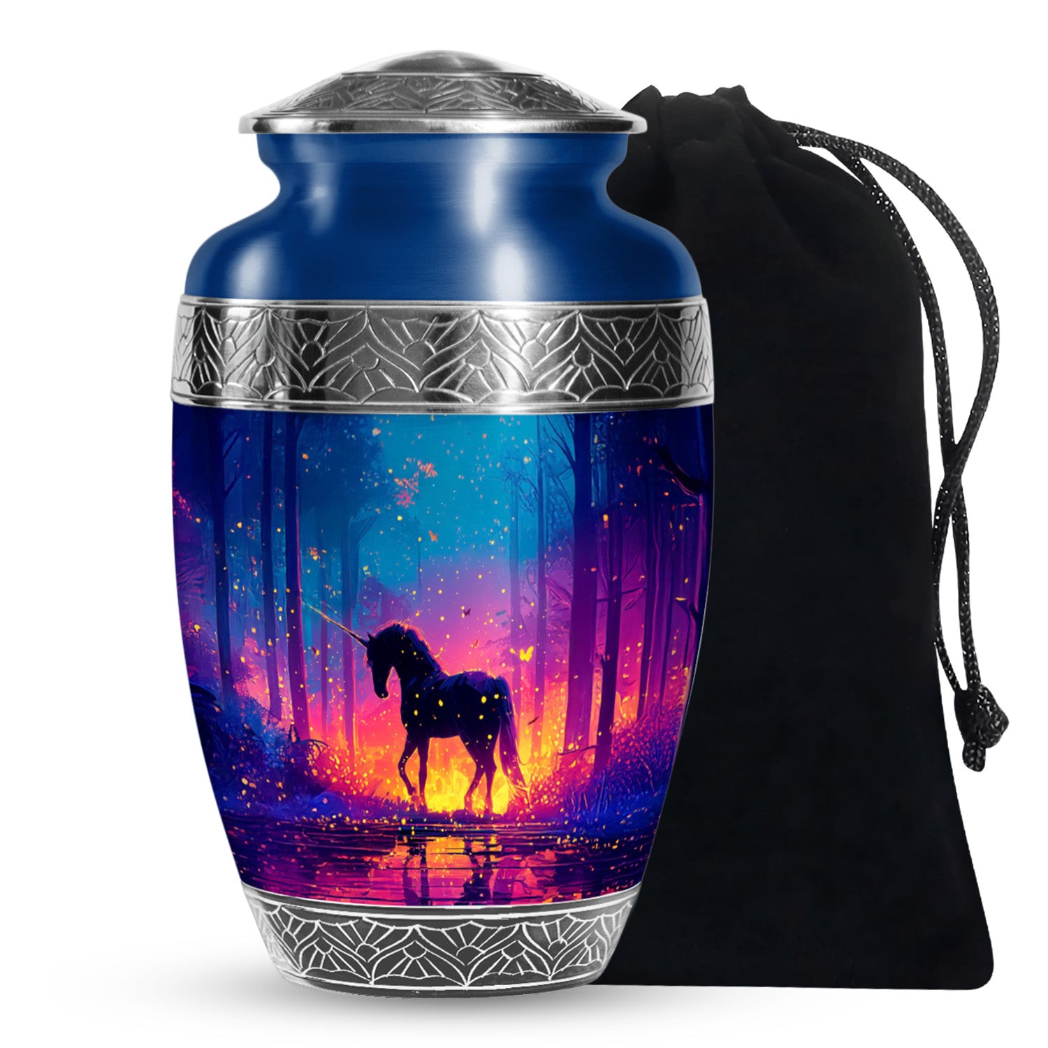 Fire Unicorn Memorial Urn - Forest Funeral Cremation Urn For Adult Ashes