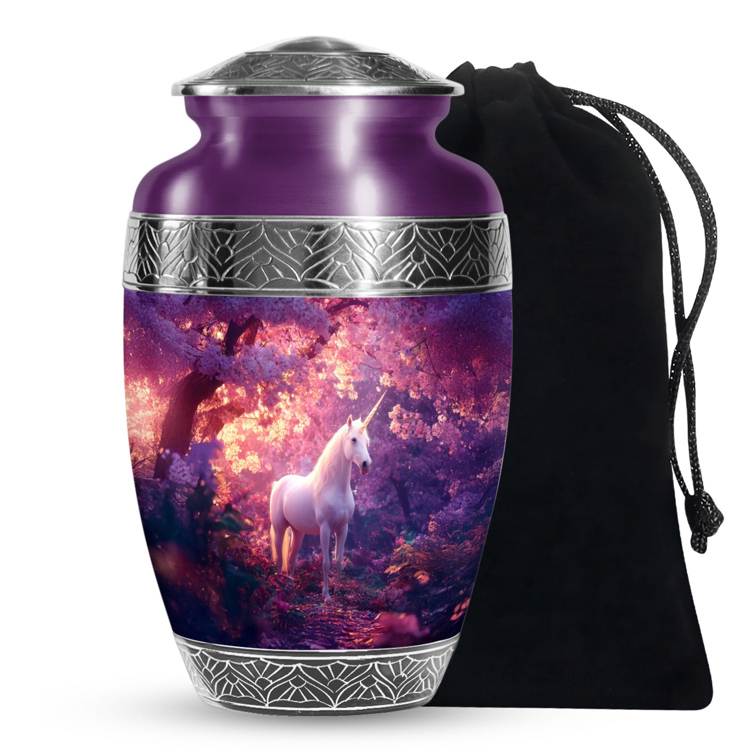 Magical Unicorn Memorial Urn - Blossom Forest Cremation Urn For Loved One