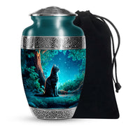 Night Cat Memorial Urn - Moonlight Cremation Urn For Human Ashes