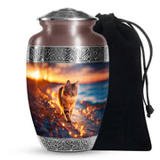 Sunset Beach Cat Memorial Urn -Glowing Cremation Urn For Loved Ones