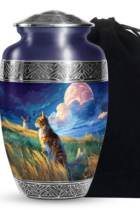 Cat Memorial Urn - Artistic Nature Funeral Urn For Pet Ashes