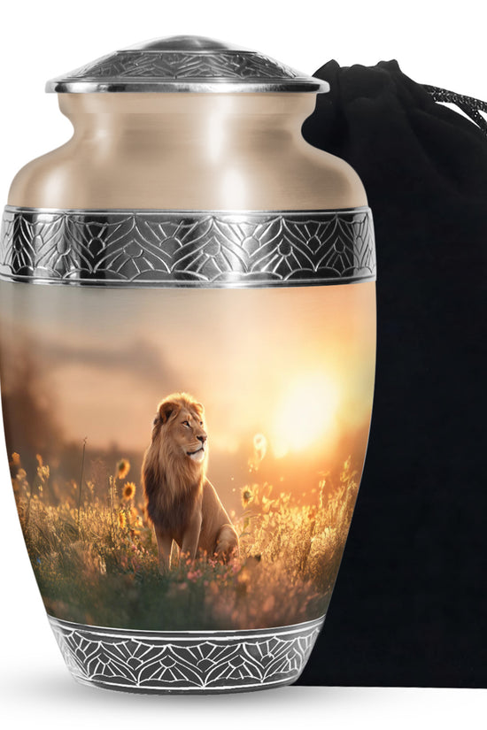Resting Lion Cremation Urn - Urns For Human Ashes For Adults