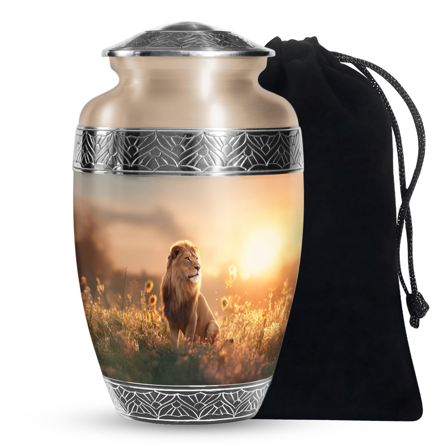Resting Lion Cremation Urn - Urns For Human Ashes For Adults