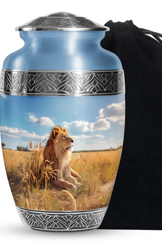 Unique Lion Memorial Urn - Nature Theme Funeral Urn For Ashes