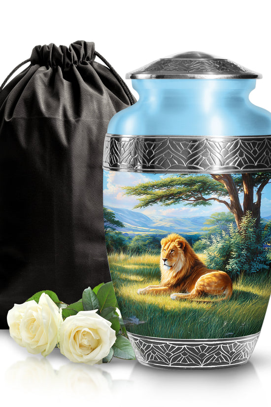 Mystic Lion Cremation Urn - Nature Valley Design Memorial Urn For Loved Ones