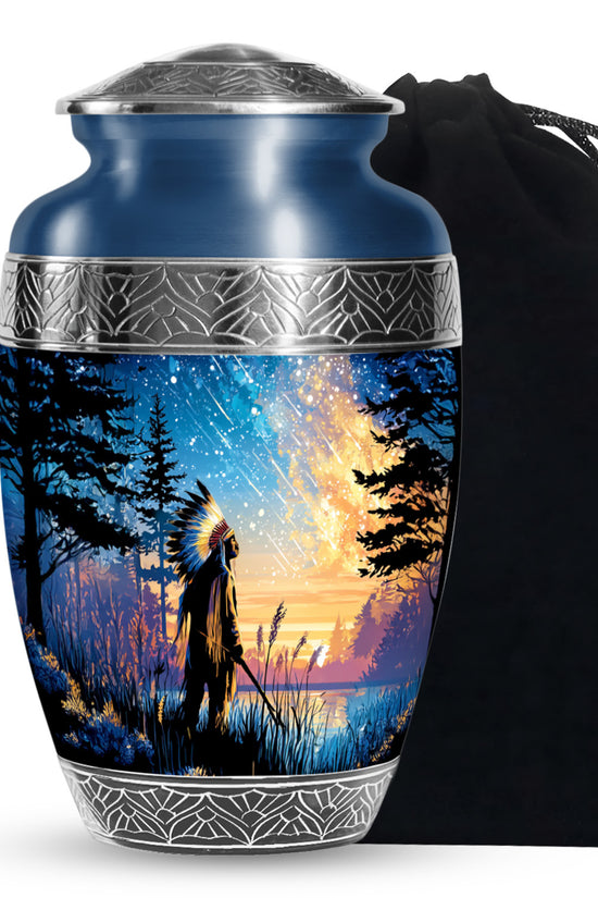 Native American Funeral Urn - Forest Cremation Urn For Human Ashes