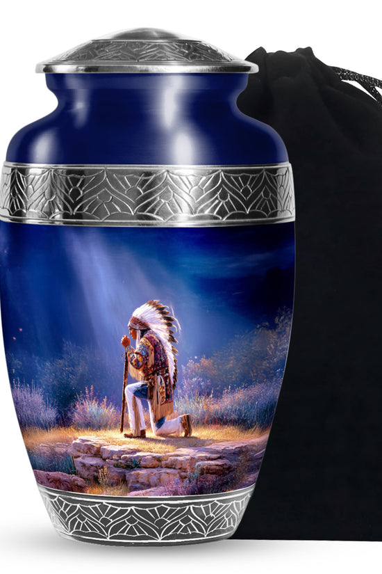 Native American Scenic Funeral Urn - Cremation Urn For Adult Ashes