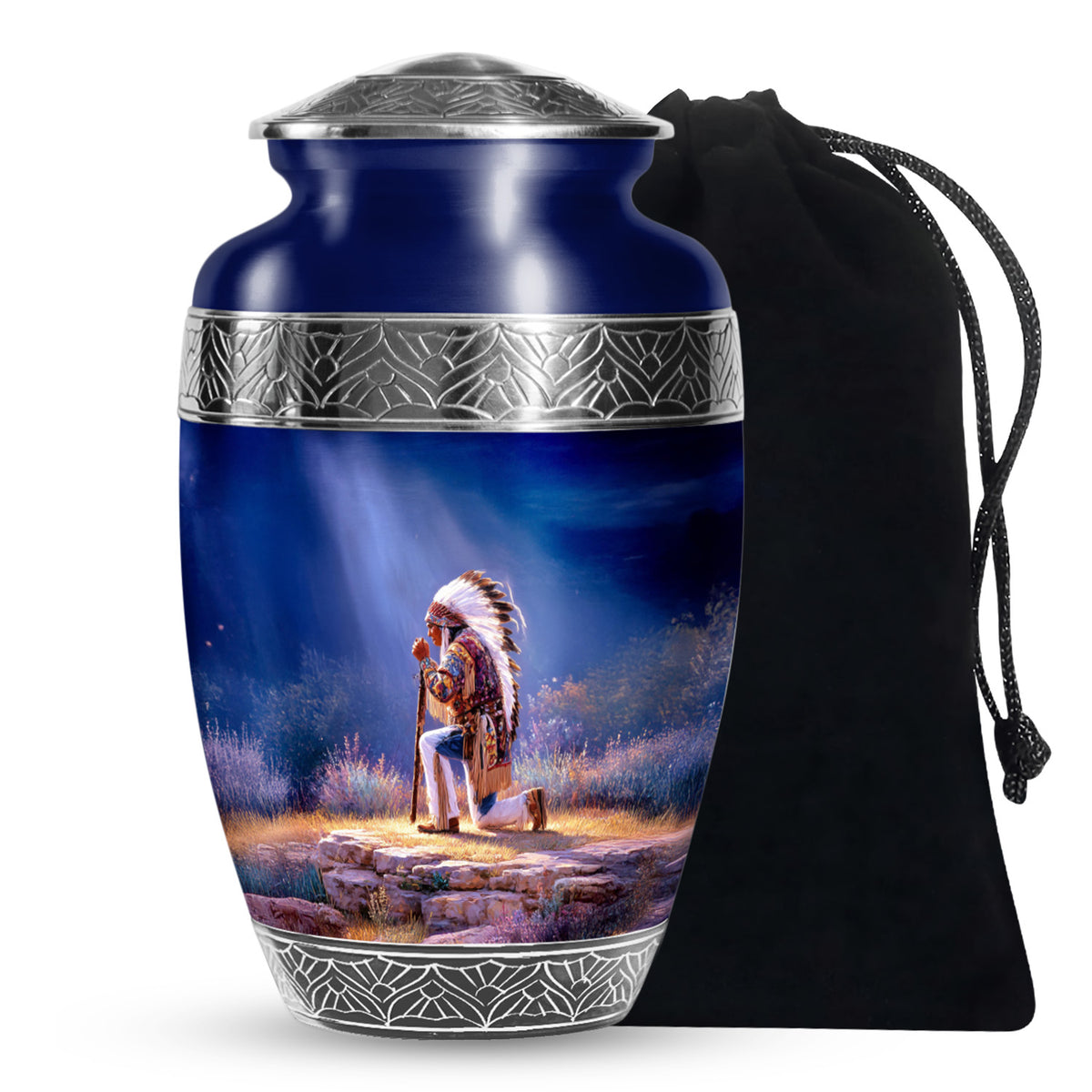 Native American Scenic Funeral Urn - Cremation Urn For Adult Ashes