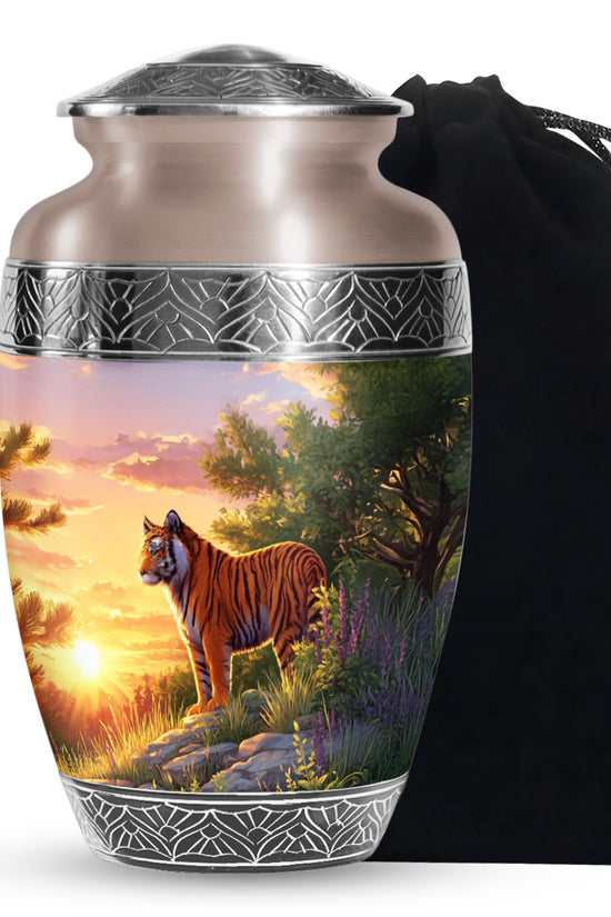 Tiger Funeral Urn - Wildlife Hill Design Memorial Urn For Loved Ones