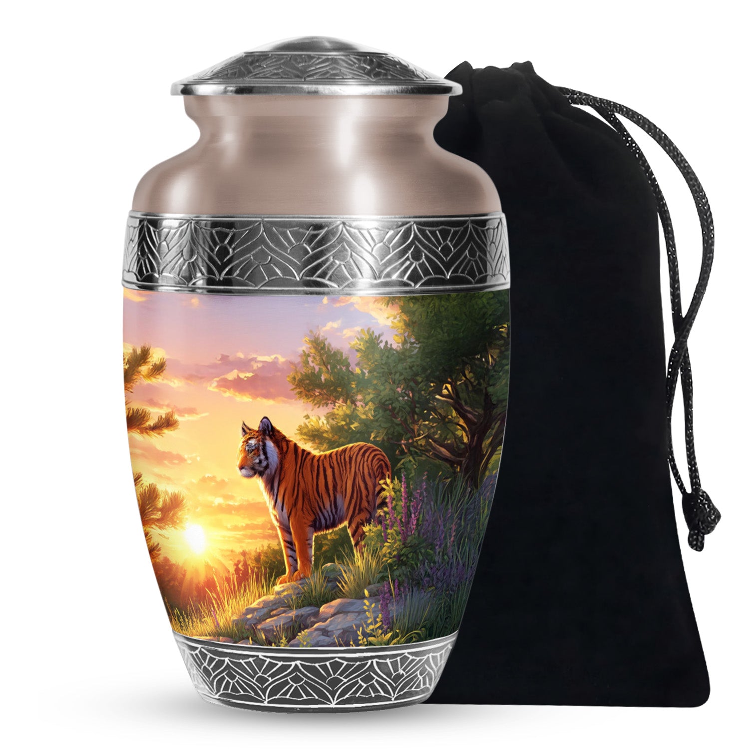 Tiger Funeral Urn - Wildlife Hill Design Memorial Urn For Loved Ones