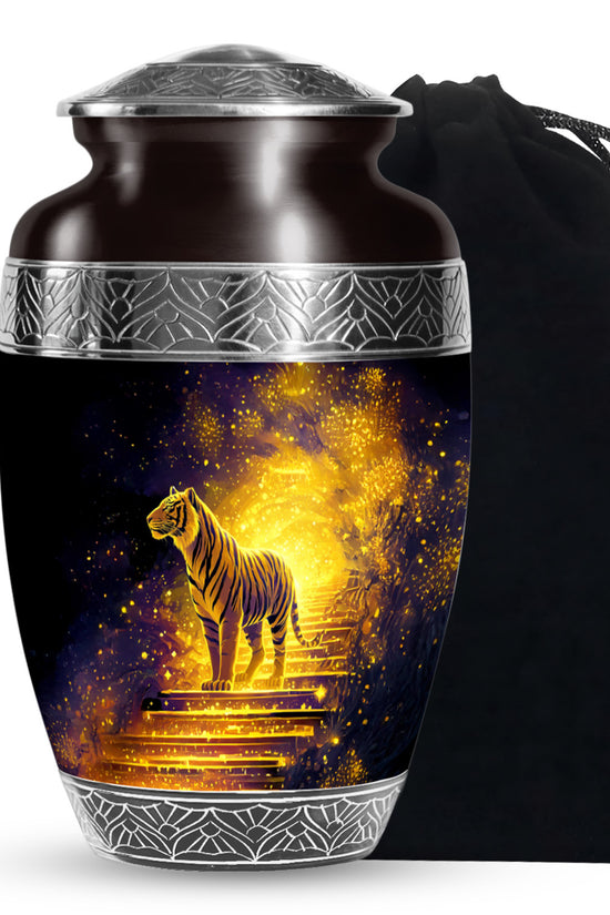 Golden Tiger Memorial Urn - Powerful Cremation Memorial Urn For Dad