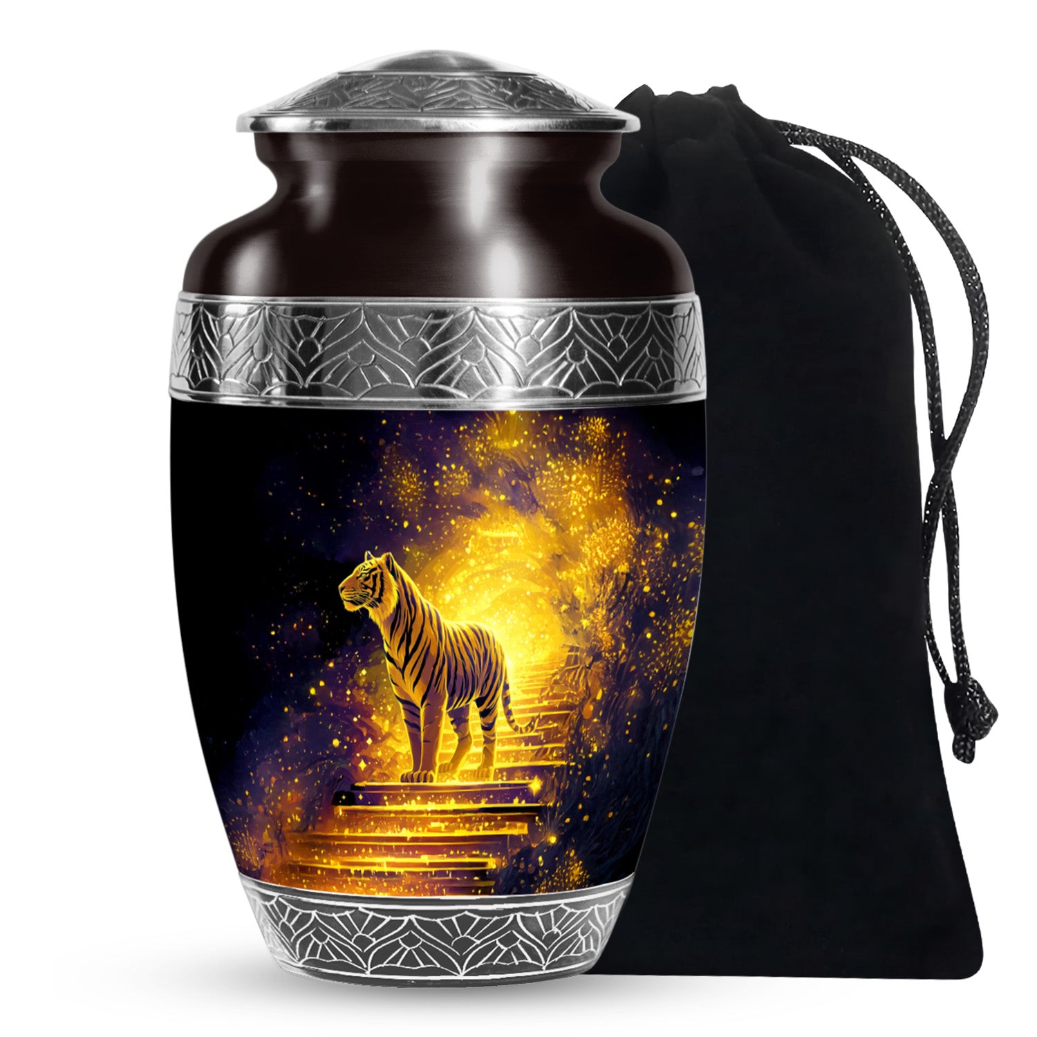 Golden Tiger Memorial Urn - Powerful Cremation Memorial Urn For Dad