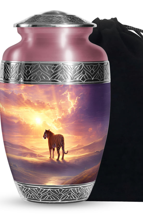 Sunset Tiger Cremation Urn - Majestic Memorial Urn For Male