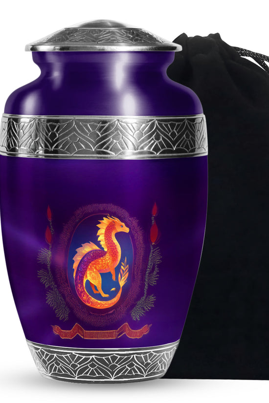 Unique Dragon Cremation Urn - Purple Memorial Urn For Loved Ones