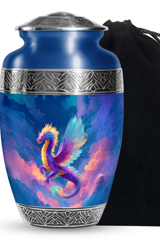 Rainbow Dragon Cremation Urn - Artistic Cremation Urn For Male & Female