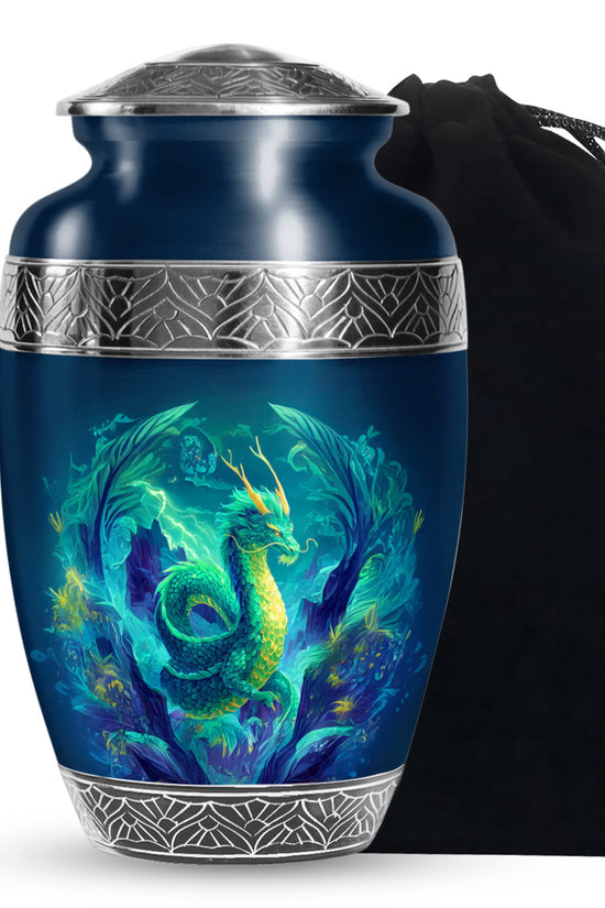 Thunder Dragon Funeral Urn - Fantasy Cremation Memorial Urn For Burial