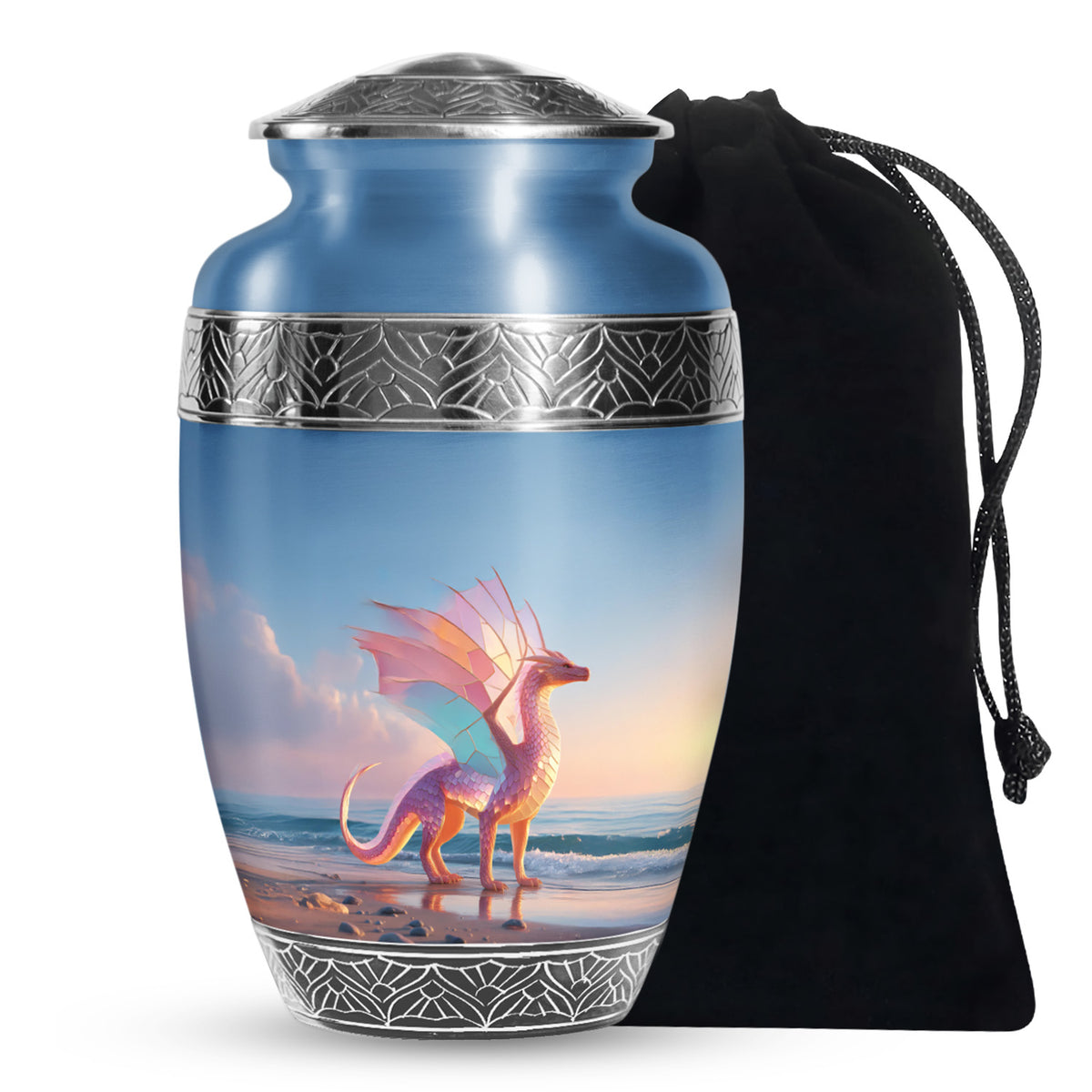 Fantasy Dragon Cremation Urn - Beach Memorial Urn For Human Ashes