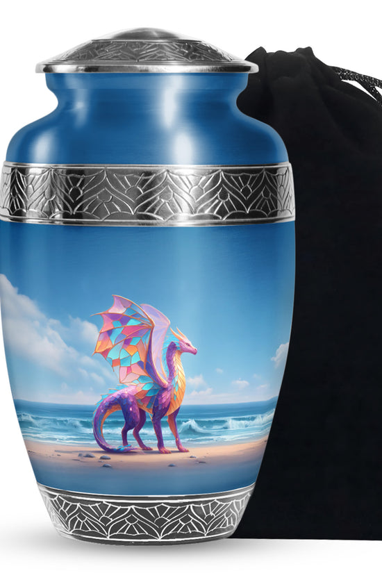 Colorful Dragon Memorial Urn - Ocean Fantasy Cremation Urn For Burial