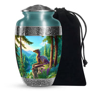 Fantasy Dragon Funeral Urn - Forest Landscape Memorial Urn For Ashes