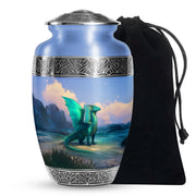 Green Dragon Memorial Urn For Ashes - Beautiful Cremation Urn For Burial