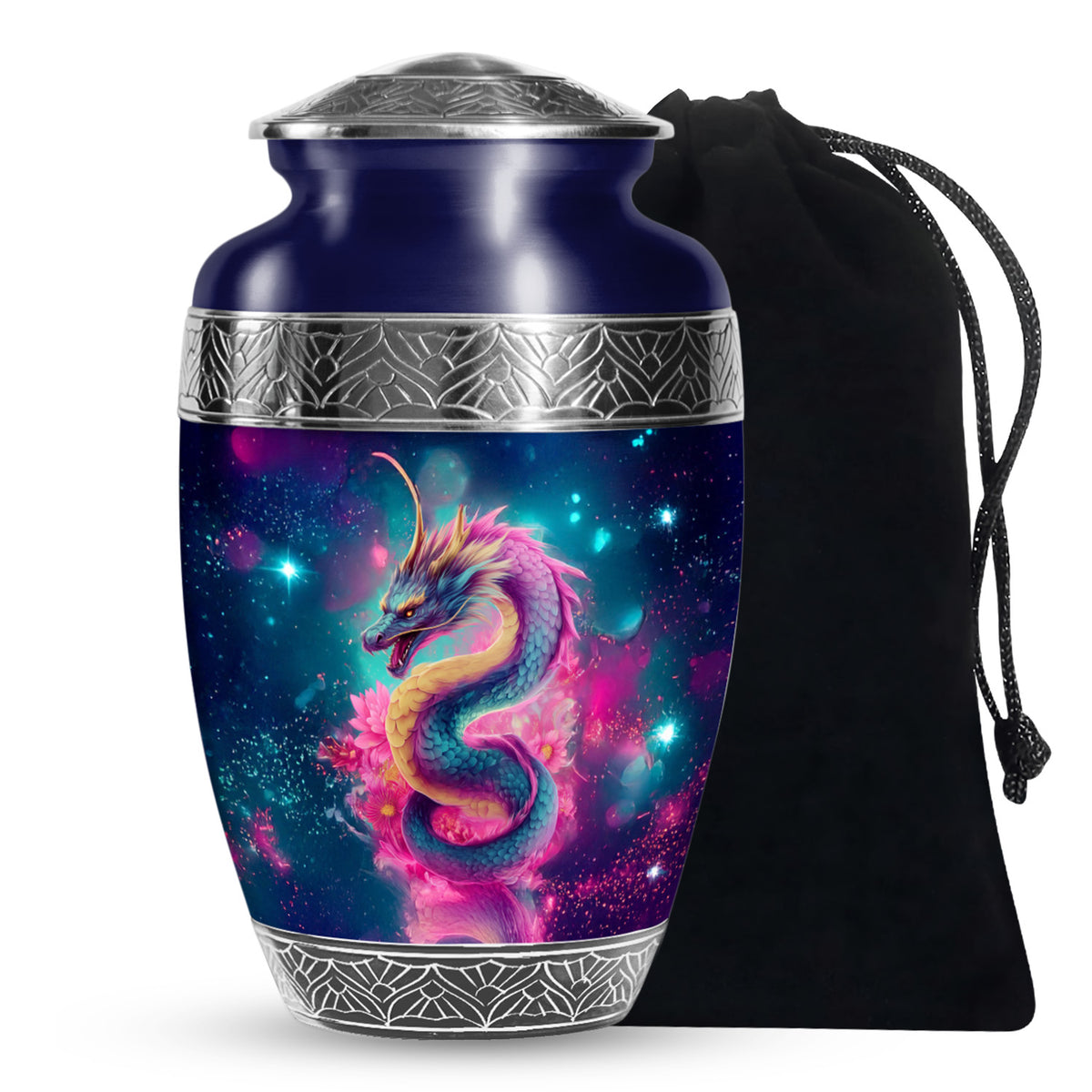 Japanese Dragon Funeral Urn - Unique Burial Urn For Human Ashes