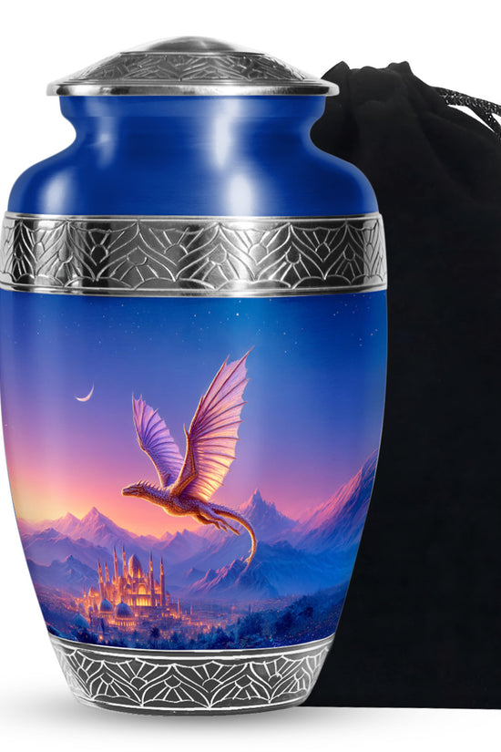 Golden Dragon Cremation Urn - Beautiful Mountain Memorial Urn For Ashes