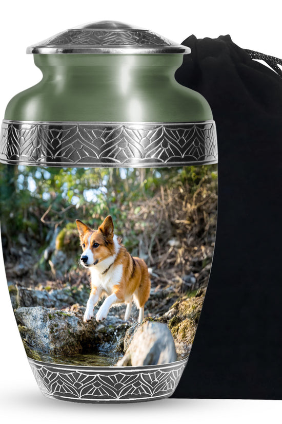 Dog Memorial Urn - Aluminium Cremation Urn For Pet Ashes