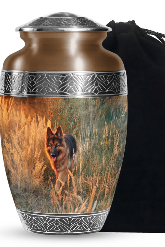 Peaceful Sunset Dog Memorial Urn - German Shepherd Funeral Urn For Ashes