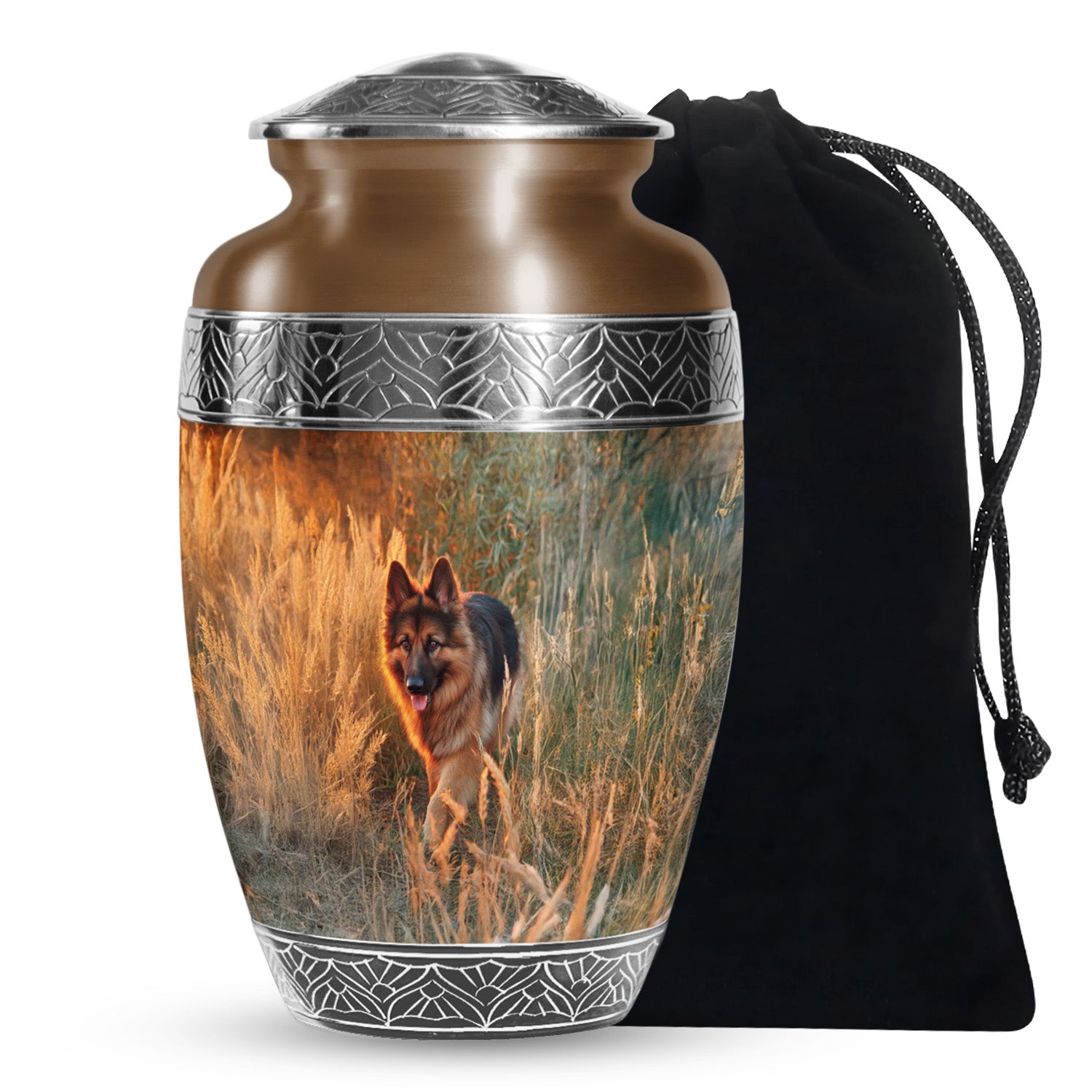 Peaceful Sunset Dog Memorial Urn - German Shepherd Funeral Urn For Ashes