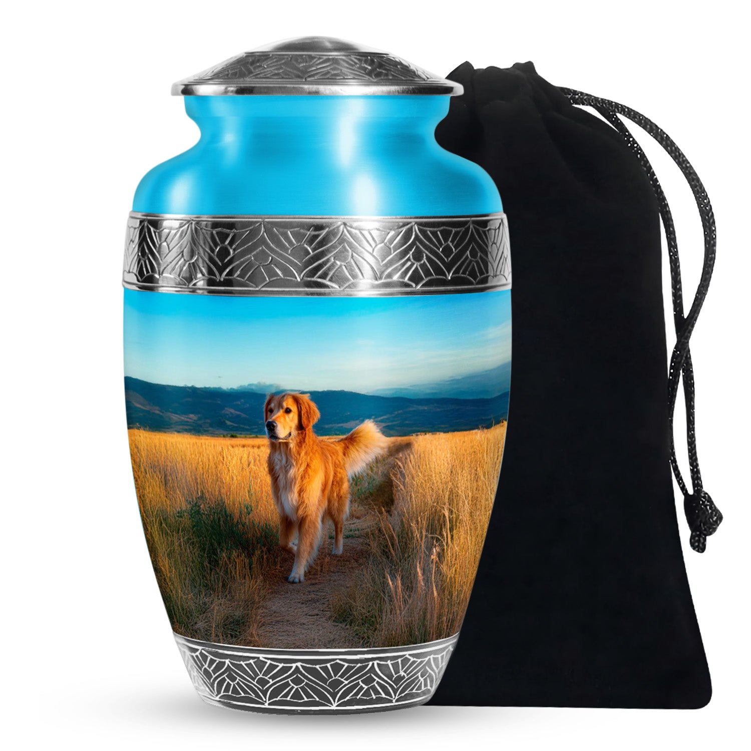 Golden Retriever Cremation Urn For Burial - Goldenfield Funeral Ashes Urn For Pet