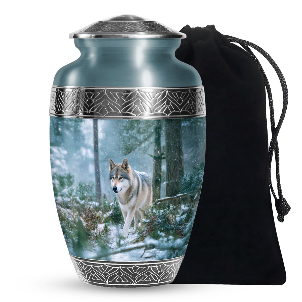 Dog Memorial Urn For Ashes - Husky Themed Cremation Urn For Pet Dog