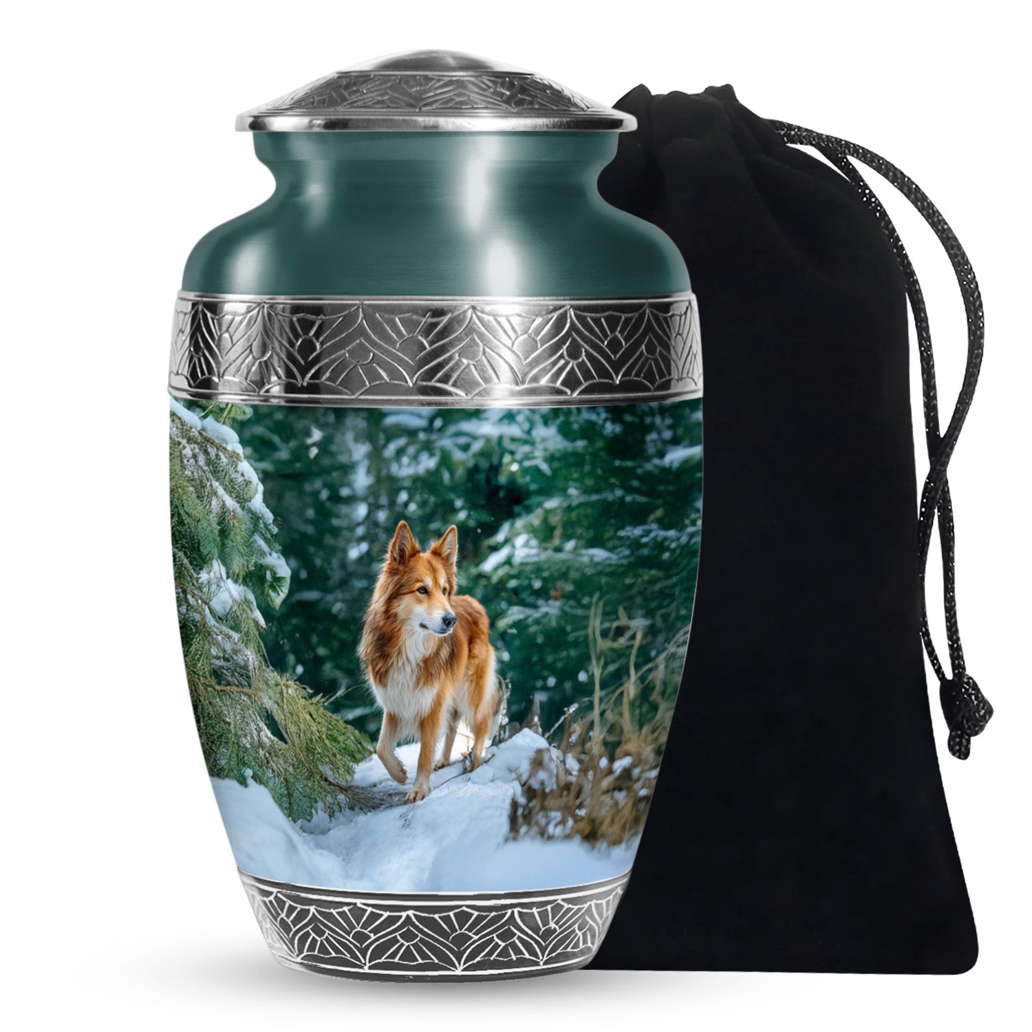 Brown Dog Urn For Cremated Ashes - Snowy Mountain Urns For Pet