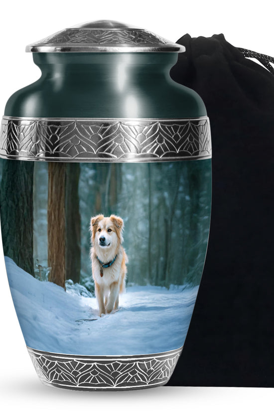 Border Collie Themed Urn - Decorative Funeral Urns For Dog Ashes