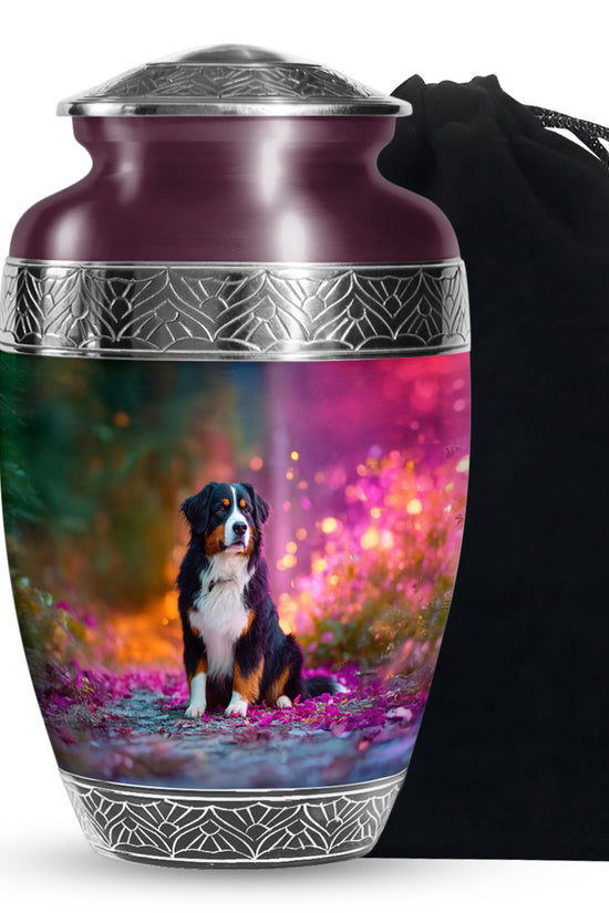 Bernese Mountain Dog Themed Urn - Personalized Pet Urns For Ashes