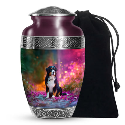 Bernese Mountain Dog Themed Urn - Personalized Pet Urns For Ashes