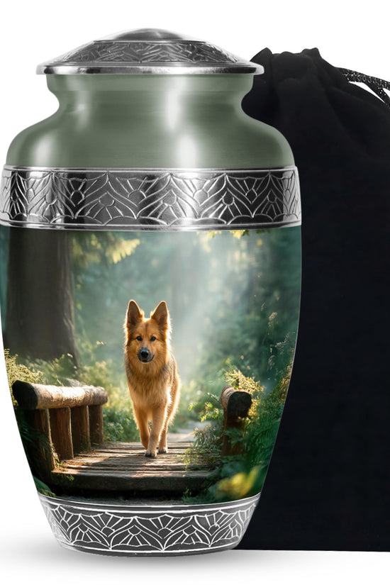 Golden Pet Dog Funeral Urn - Forest Memorial Urn For Pet