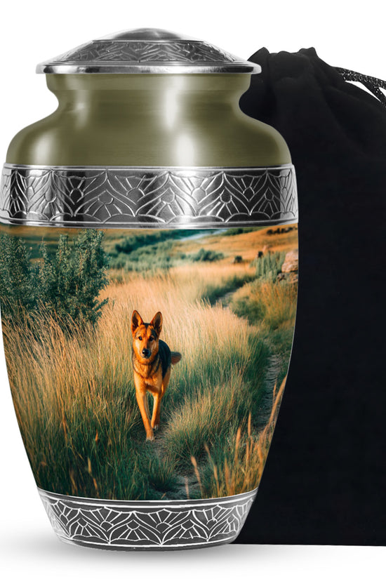 German Shepherd Tribute Funeral Urn - Pet Memorial Urn For Dog Ashes
