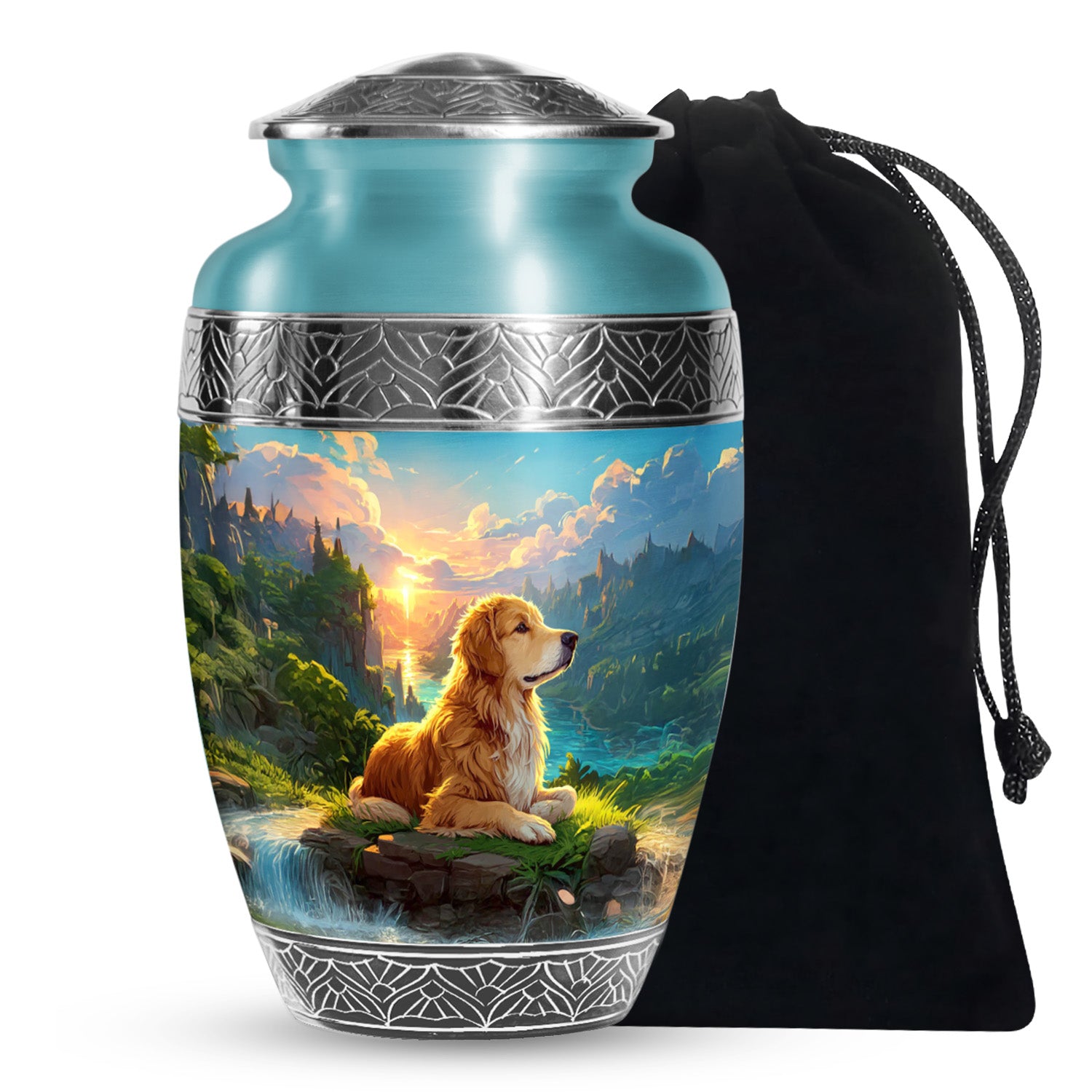 Pet Dog Memorial Urn - Beautiful Nature Cremation Memorial Urn For Dog