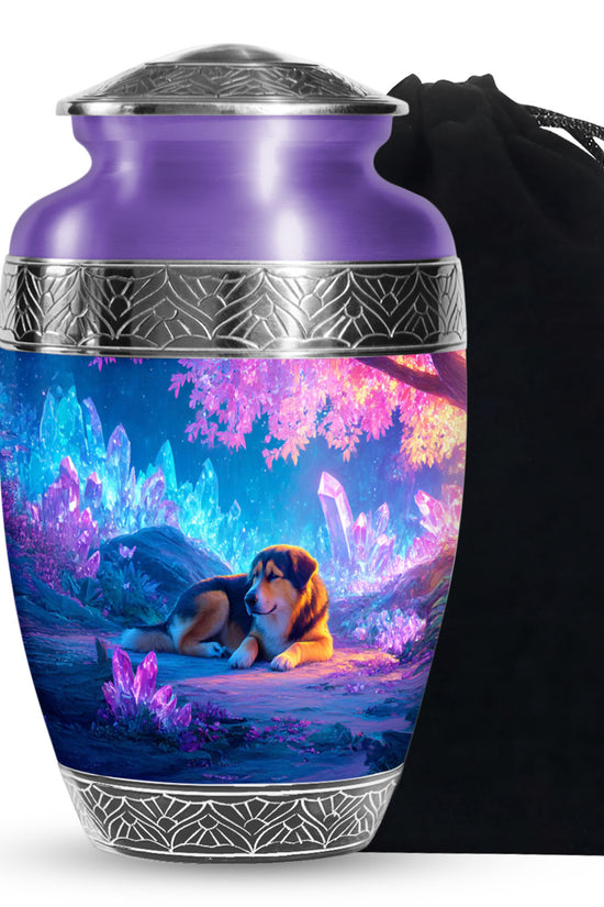 Dog Cremation Urn - Crystal Light Funeral Urn For Dog Ashes