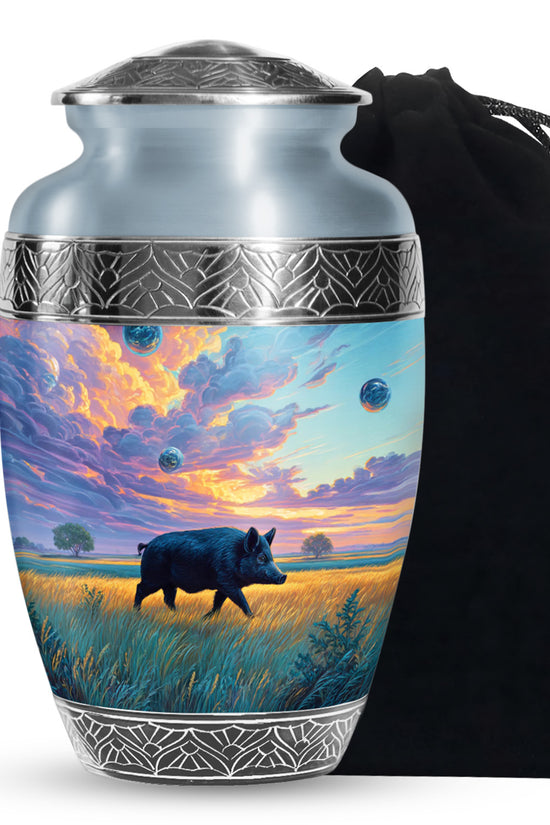 Black Pig Cremation Urns - Golden Field Funeral Urns For Human Ashes