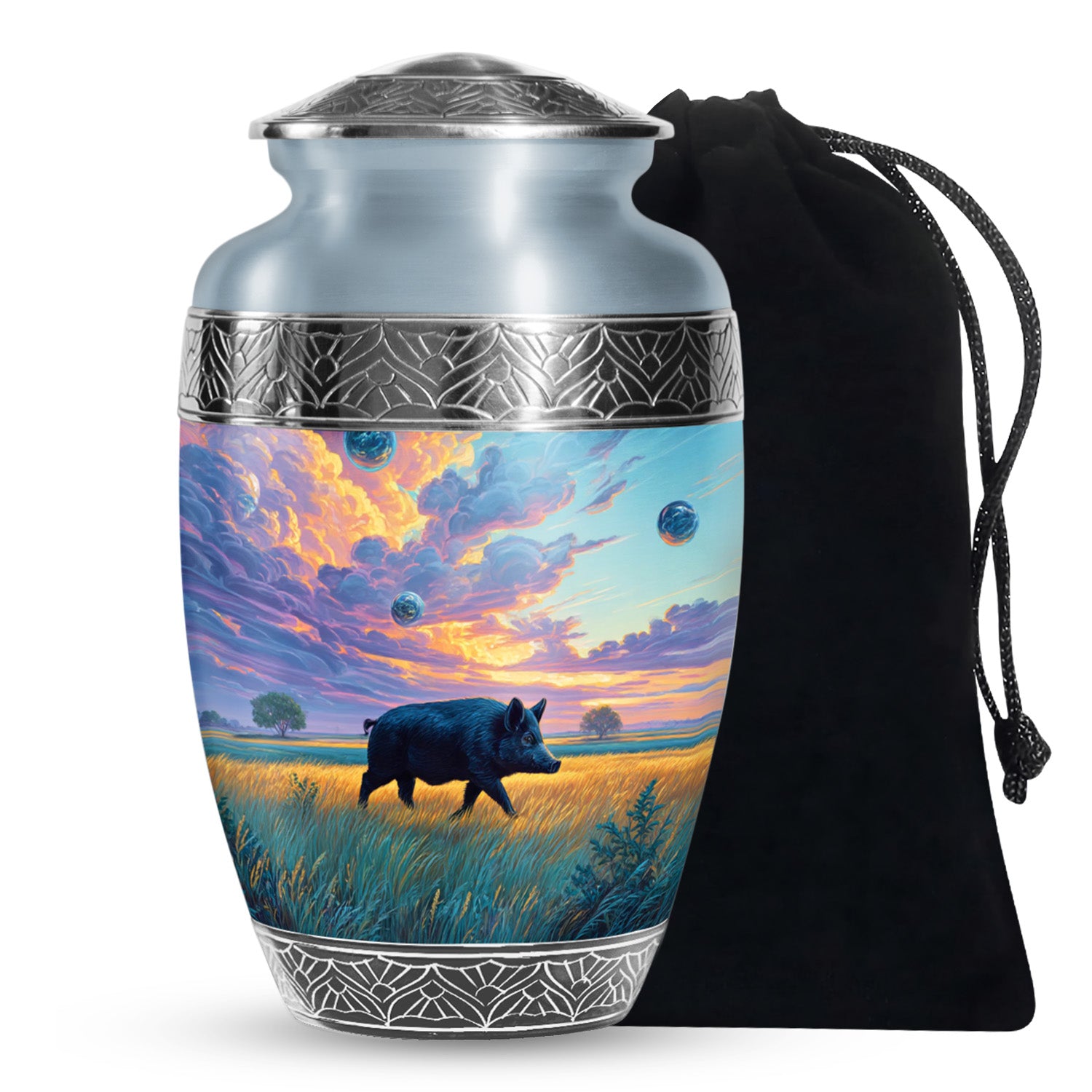 Black Pig Cremation Urns - Golden Field Funeral Urns For Human Ashes