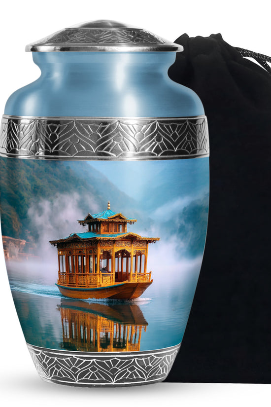 Houseboat Cremation Urn For Ashes - Wooden Memorial Urn