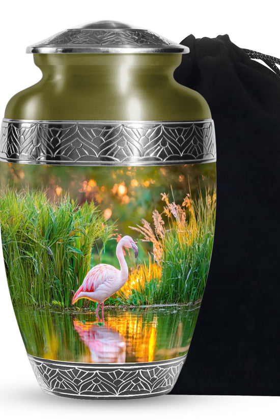 White Flamingo Burial Urn - Cremation Memorial Containers for Ashes