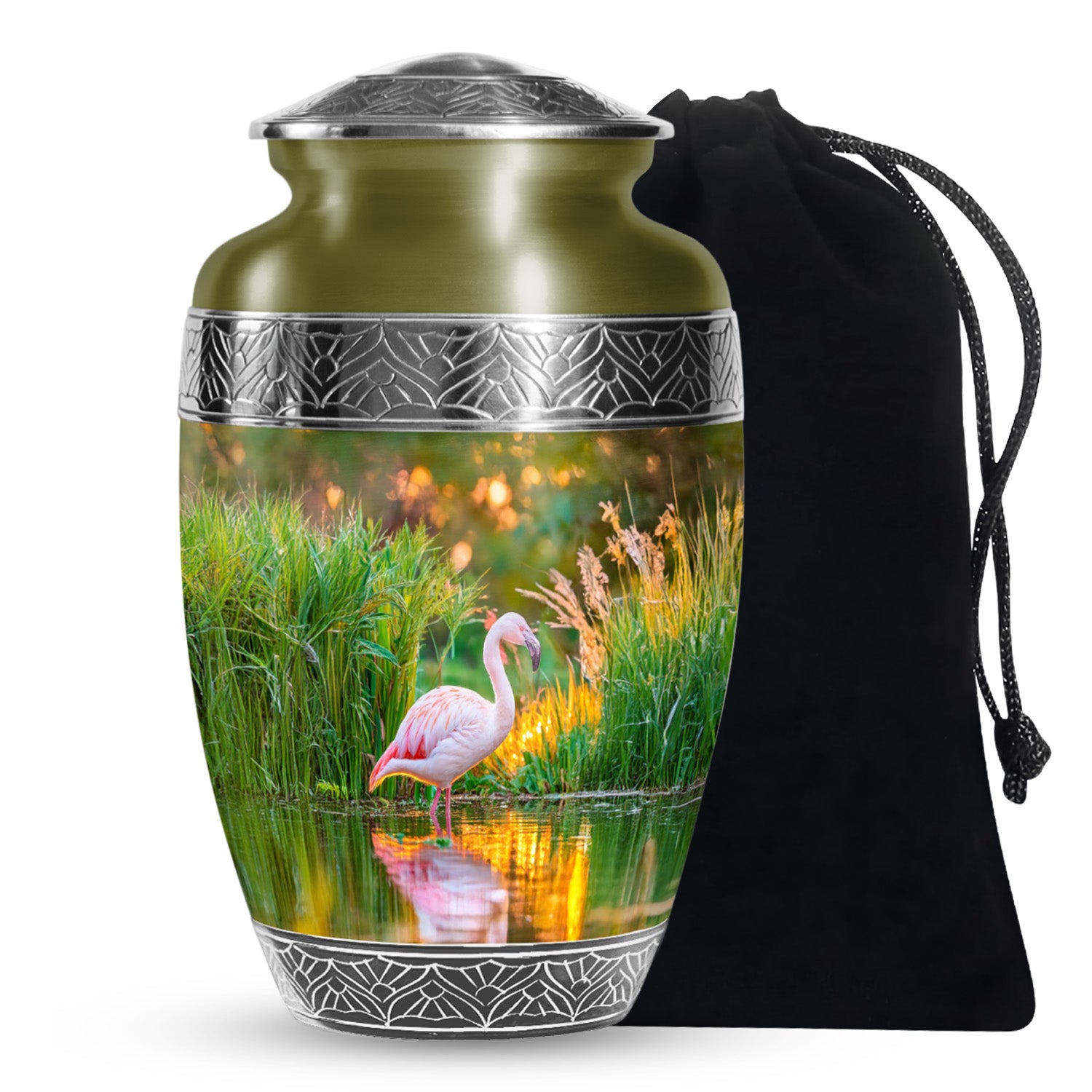 White Flamingo Burial Urn - Cremation Memorial Containers for Ashes