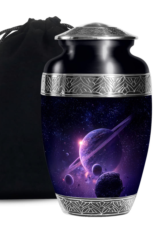 Space Planet Memorial Urn - Galaxy Funeral Urn For Burial