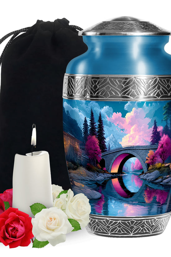 Bridge Landscape Cremation Urn For Ashes – River Memorial Urn For Burial