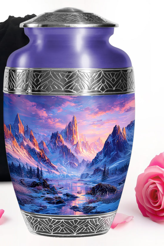 Mountain Sunset Cremation Urn - Nature Landscape Cremation Urn For Burial