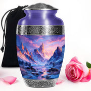 Mountain Sunset Cremation Urn - Nature Landscape Cremation Urn For Burial