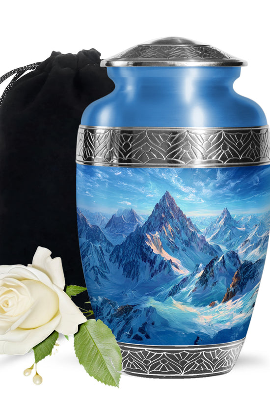 Snow Mountain Memorial Urn - Beautiful Landscape Cremation Urn For Loved One